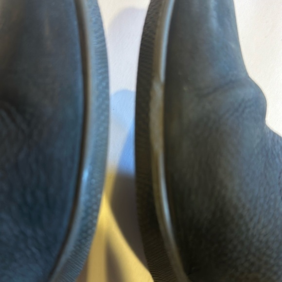 Ecco black soft suede pebbles sculptured with cone heel low cut zip up booties - Picture 8 of 12
